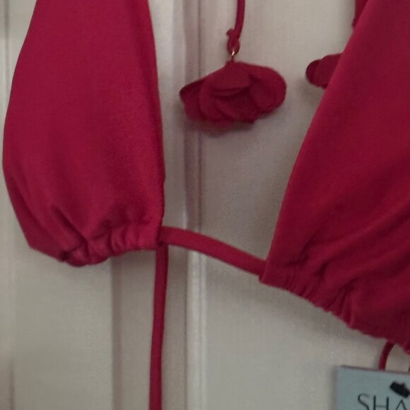 Shade and Shore Red Two Piece Bikini Swimsuit Set Size L Large 12-14 New - Picture 8 of 16